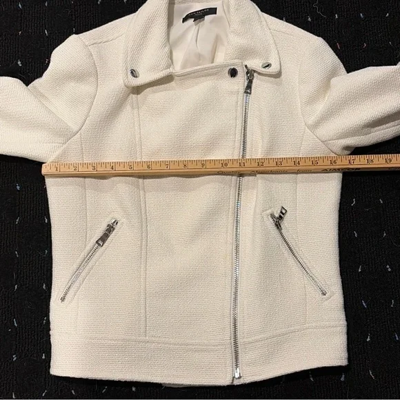 Ann Taylor Cream Textured Leather Jacket - Picture 5 of 9